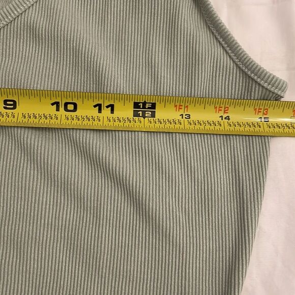 Pretty Little Thing Sage Green Rib Knit One Shoulder Dress Womens 6 NEW - Picture 7 of 11